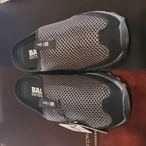 MENS BASS OUTDOOR BLACK MESH SLIDER NWT.